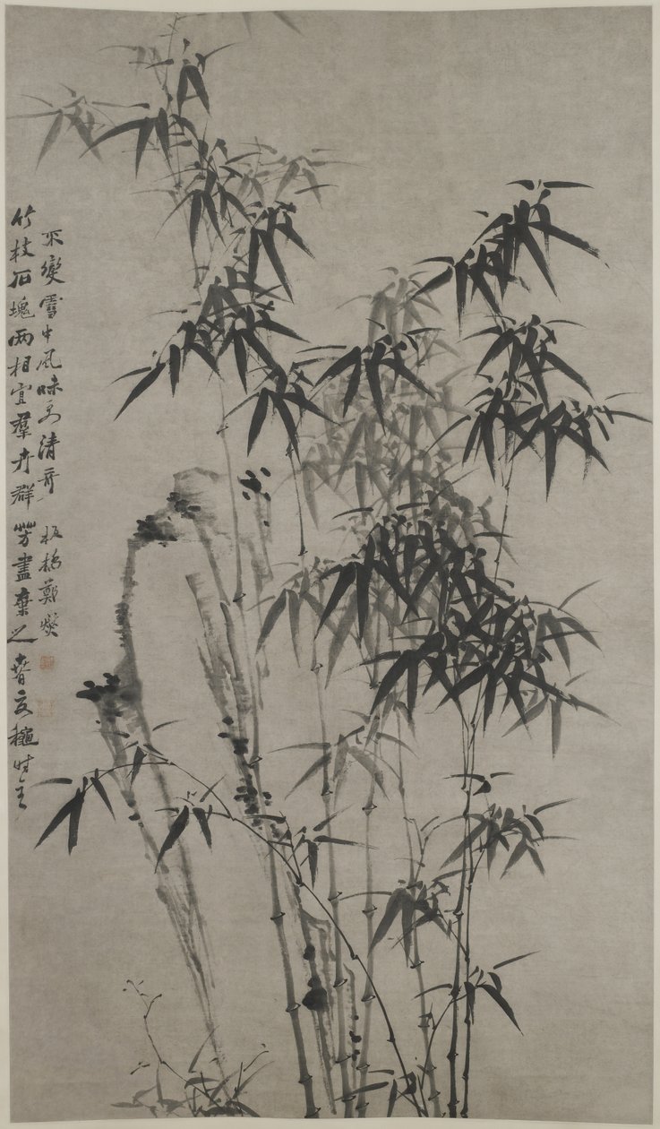 Bambú y rocas, c.1760 de Xie Zheng