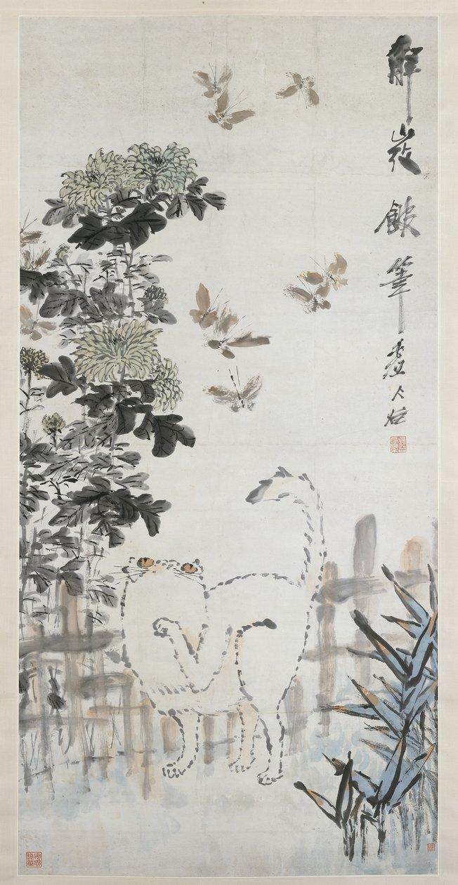 Gato y mariposa, siglo XIX de Xugu