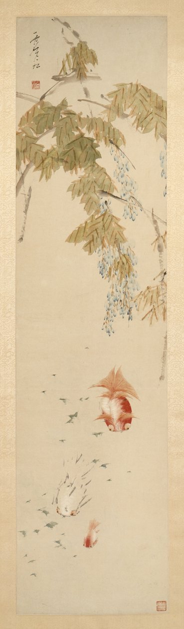Glicinas y peces de colores 紫藤金魚圖 de Xugu