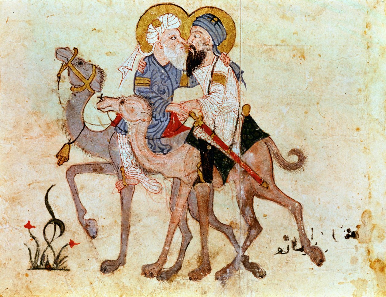 Despedidas de Abou Zayd y Al Harith antes del regreso a La Meca ... de Yahya ibn Mahmud Al Wasiti