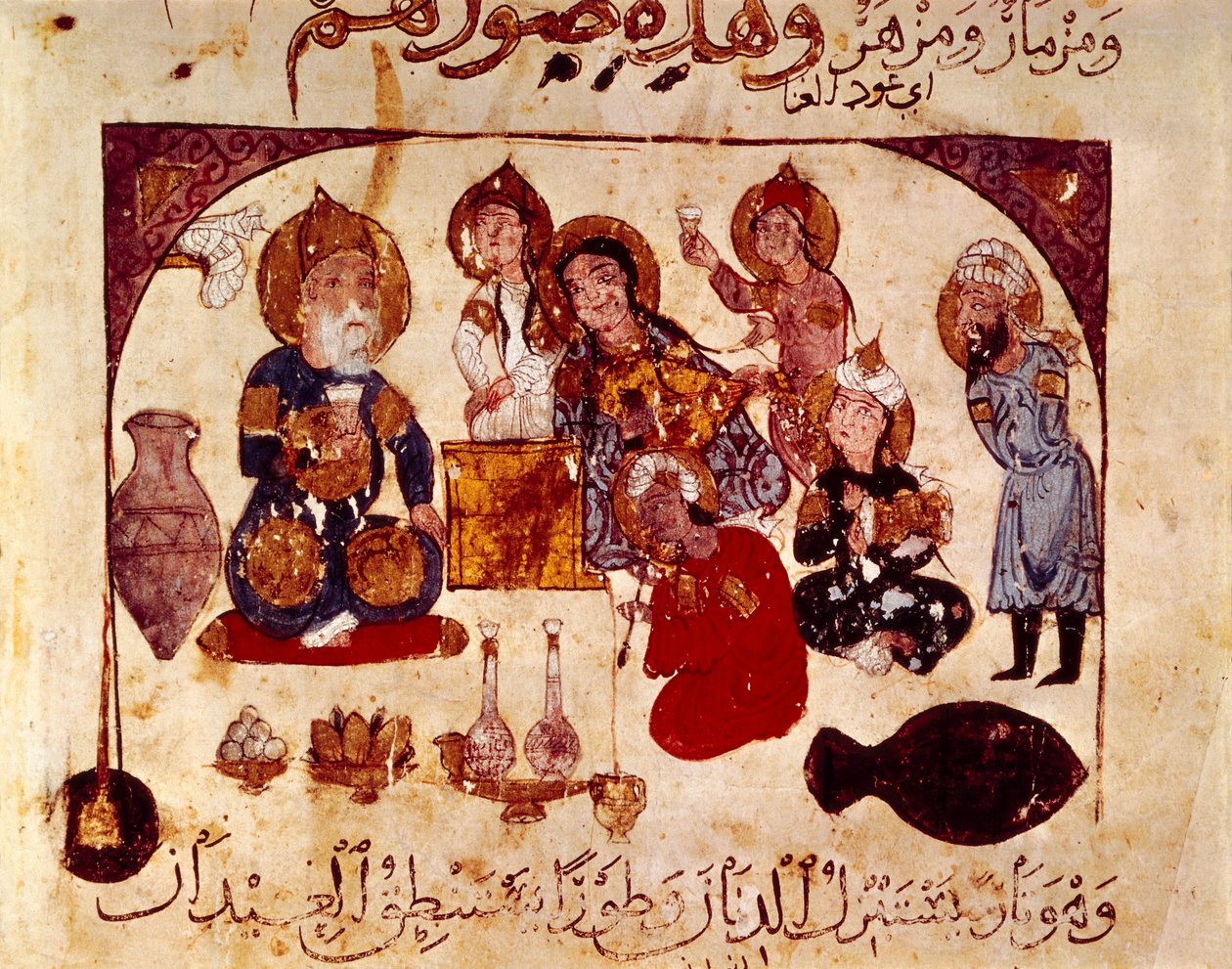 Abou-Zayd en la taberna Hanah, miniatura de 