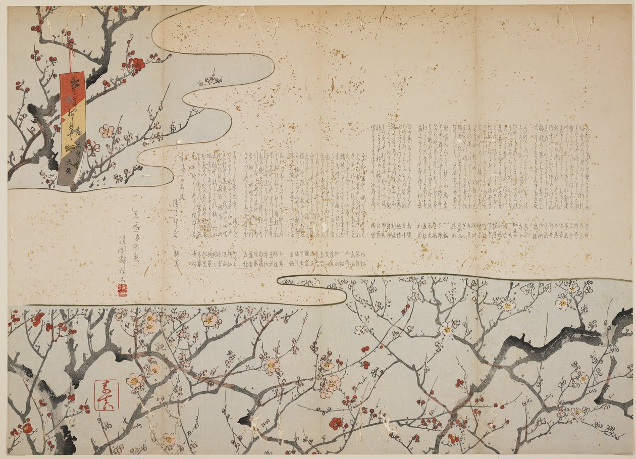 Ciruelo en flor, enero 1861 de Yamagata Soshin