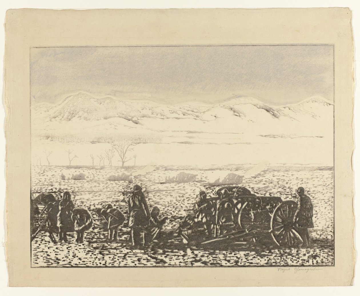 paisaje de guerra sentido fukei de Yamagishi Kazue (signed by artist)