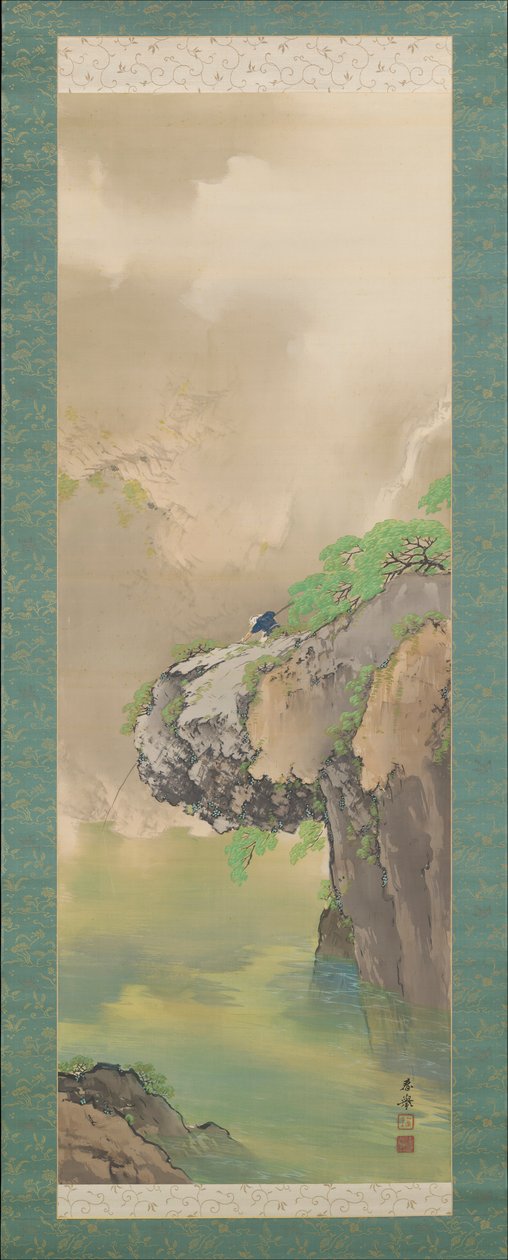 Pesca por un arroyo de montaña de Yamamoto Shunkyo