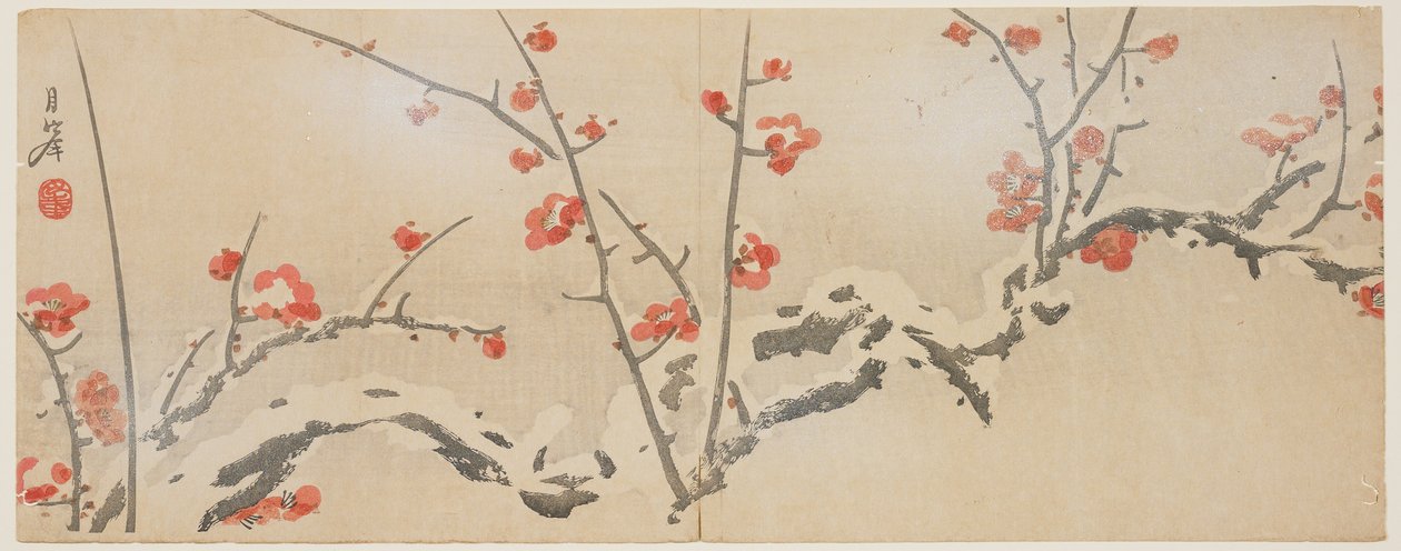 Ciruelos en Flor en la Nieve, c.1818-29 de Yamaoka Gepp