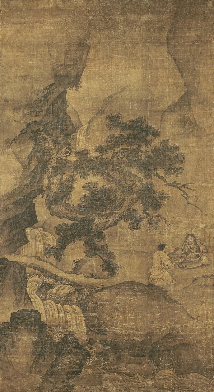 Li Tieguai enseñando en un Valle de Pinos, dinastía Yuan de Yan Hui