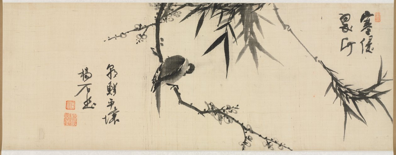 Pájaro Durmiendo en un Ciruelo, principios de 1900s de Yang Ki hun