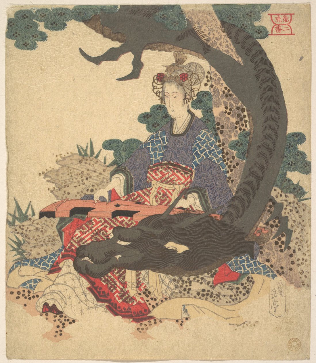 Benzaiten y el dragón de Yashima Gakutei