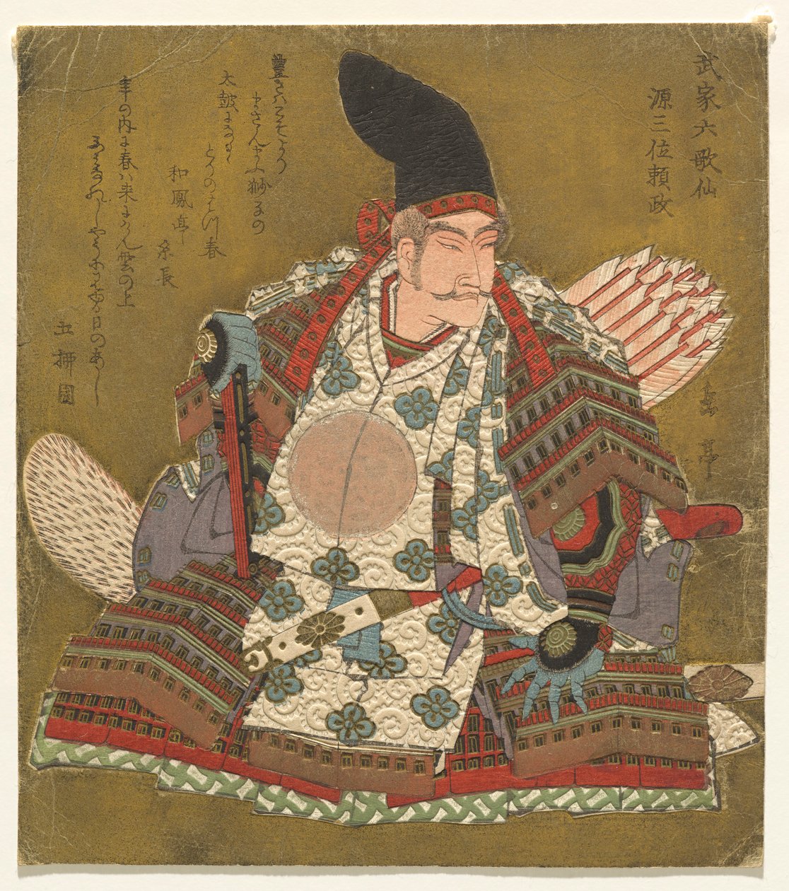 Tercera columna k Minamoto no Yorimasa (Minamoto no Yorimasa), fm Teserie s x Imo r etc. l Samurai Poet ts (Samurai Rokkasen) de Yashima Gakutei