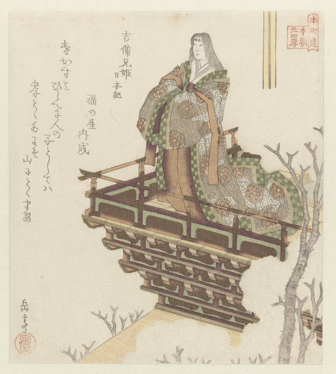 Veinticuatro ejemplos japoneses de piedad filial para los Honchôren (título de la serie) de Yashima Gakutei