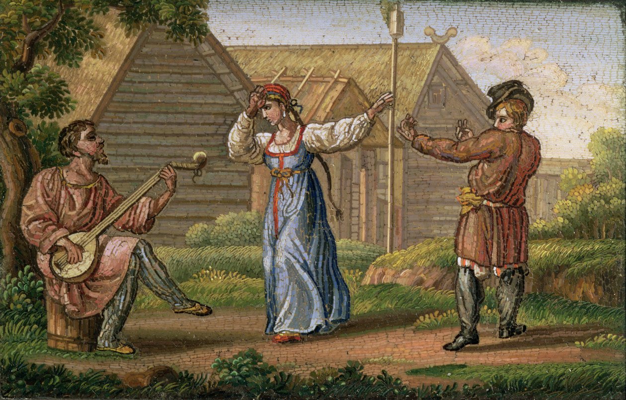 Danza rusa, de Yegor Yakovlevich Vekler (1800-61), c.1830 (mosaico) de Yegor Yakovlevich Vekler