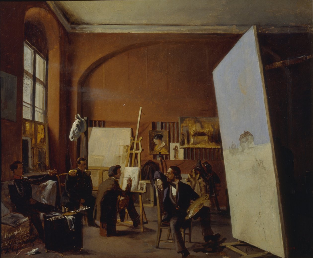 Estudio del pintor Conde Vasily Maksutov, 1858 de Yevgraf Semyonovich Sorokin