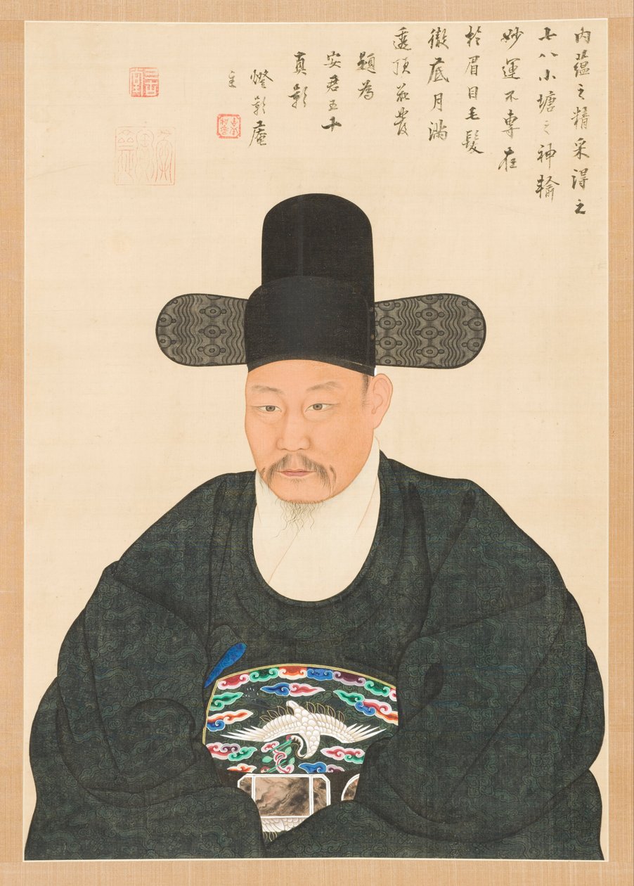 Retrato del erudito-oficial An en su quincuagésimo año de Yi Jaegwan