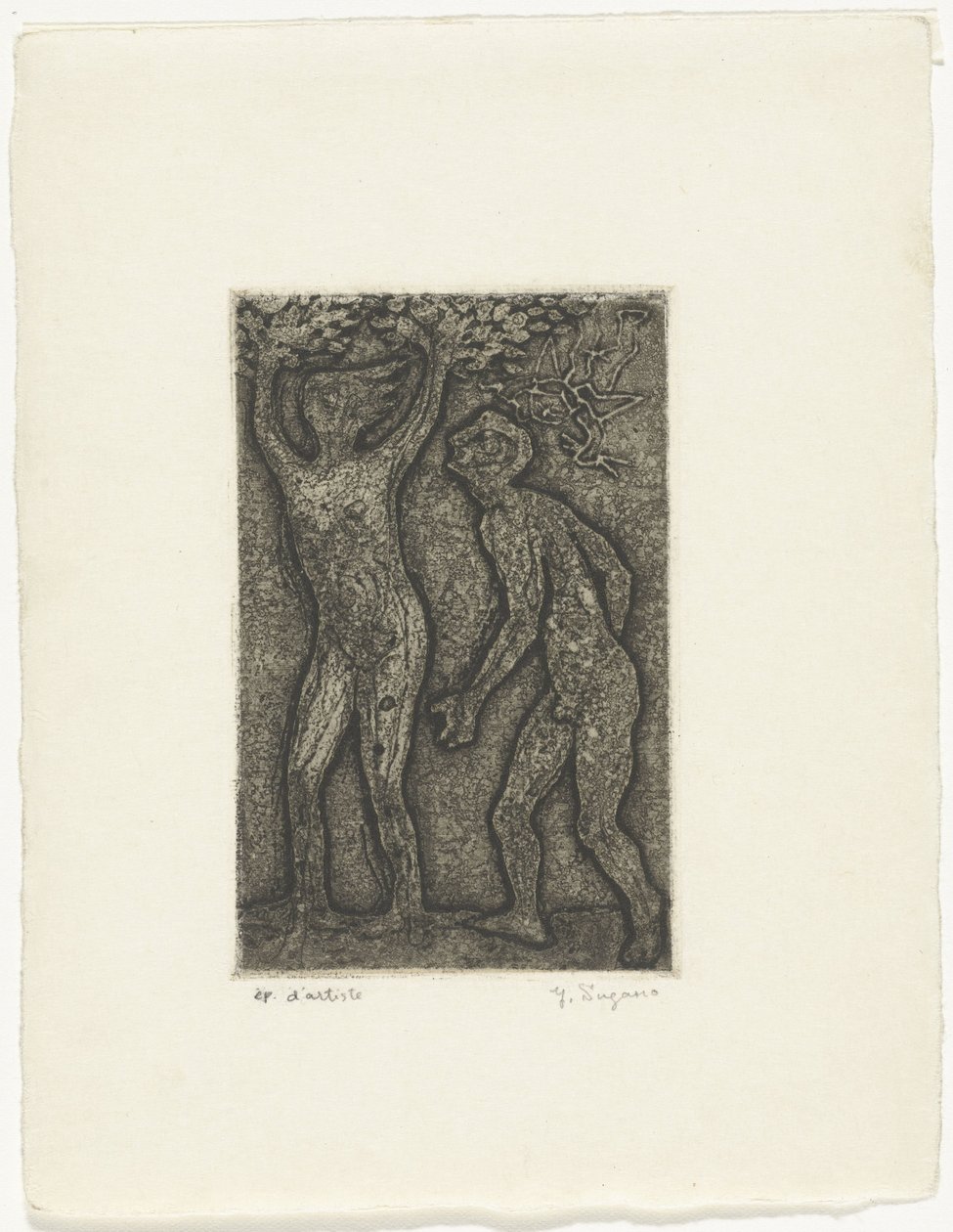 hombre y mujer en gris de Yo Sugano (signed by artist)