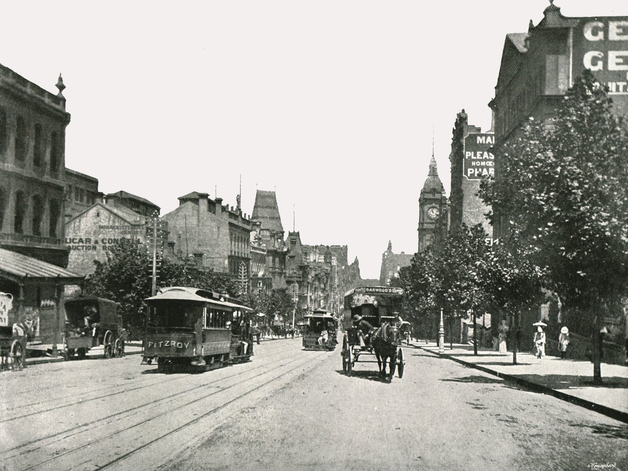 Calle Collins, mirando al oeste desde la Calle Russell, Melbourne, Australia, 1895 de York and Son