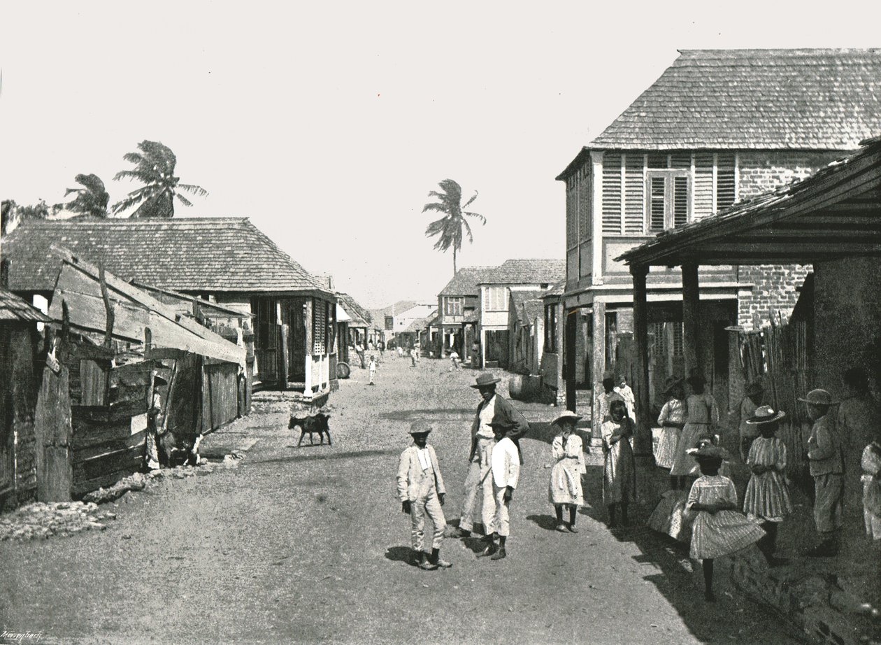 Escena de calle en Port Royal, Jamaica, 1895 de York and Son