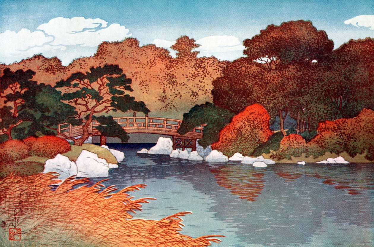 Otoño en el Jardín de las Cien Flores en Muko-Jima, c1900-1950 de Yoshida Hiroshi