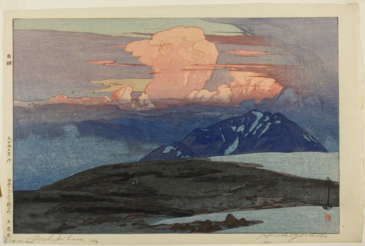 Montañas Goshiki, de la serie "Doce escenas de los Alpes japoneses" de Yoshida Hiroshi