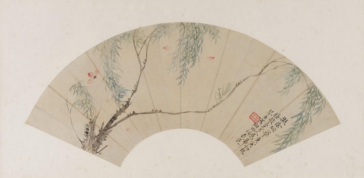 En una rama de sauce, dinastía Qing, probablemente 1770 de Yuan Tong