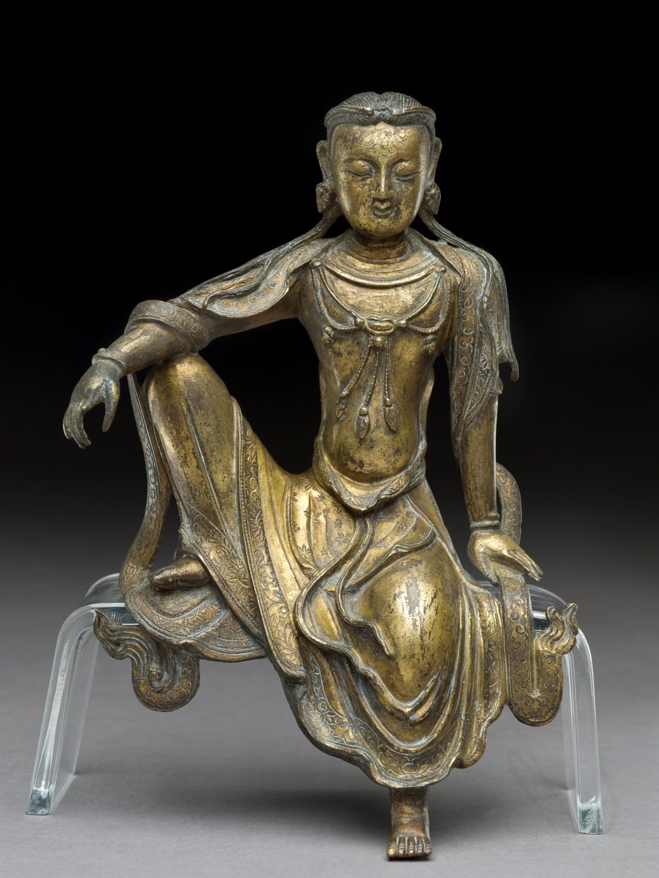 Bodhisattva Avalokitesvara, dinastía Yuan (bronce dorado) de Yuan Dynasty Chinese School
