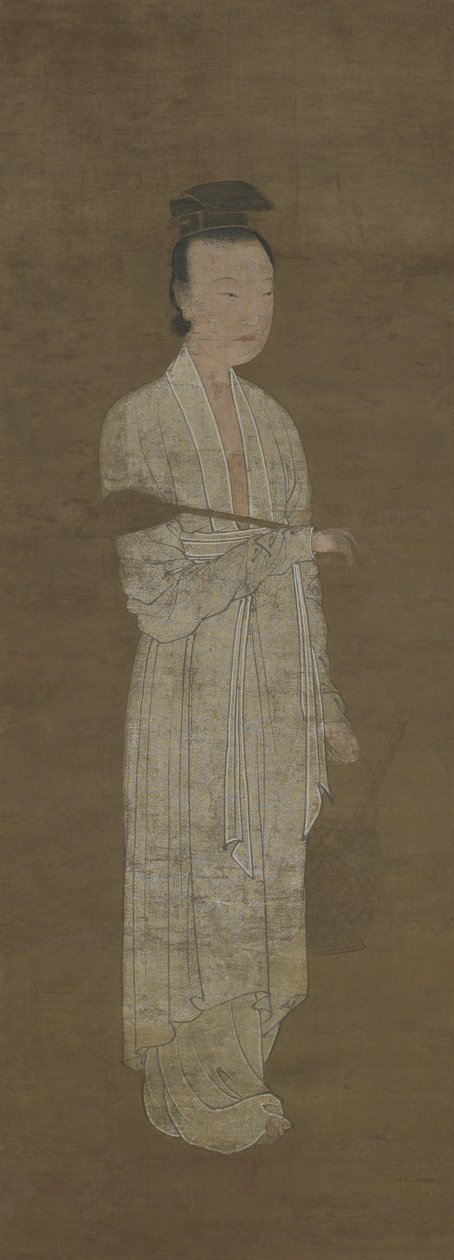 Retrato de una mujer de blanco: Lu Meiniang de Yuan Dynasty Chinese School