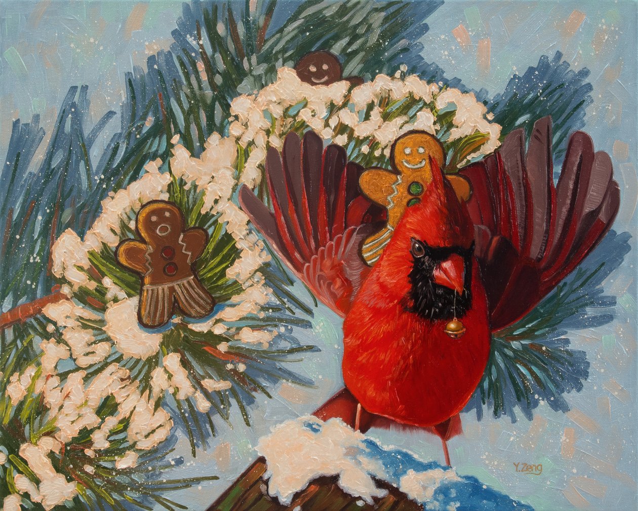 Paseo cardinal, 2023 (óleo sobre lienzo) de Yue Zeng