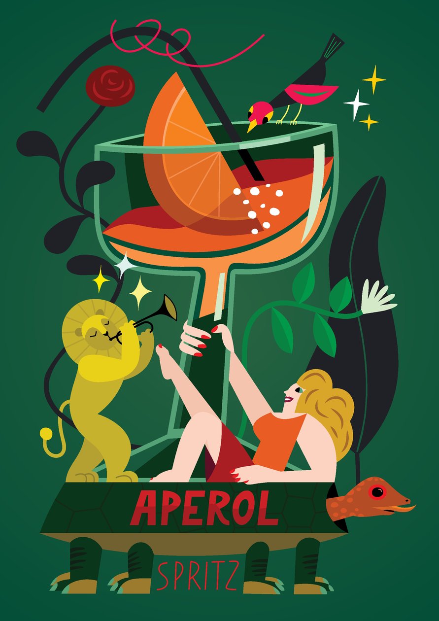 Aperol Spritz, 2017 (ilustración vectorial) de Yulia Drobova