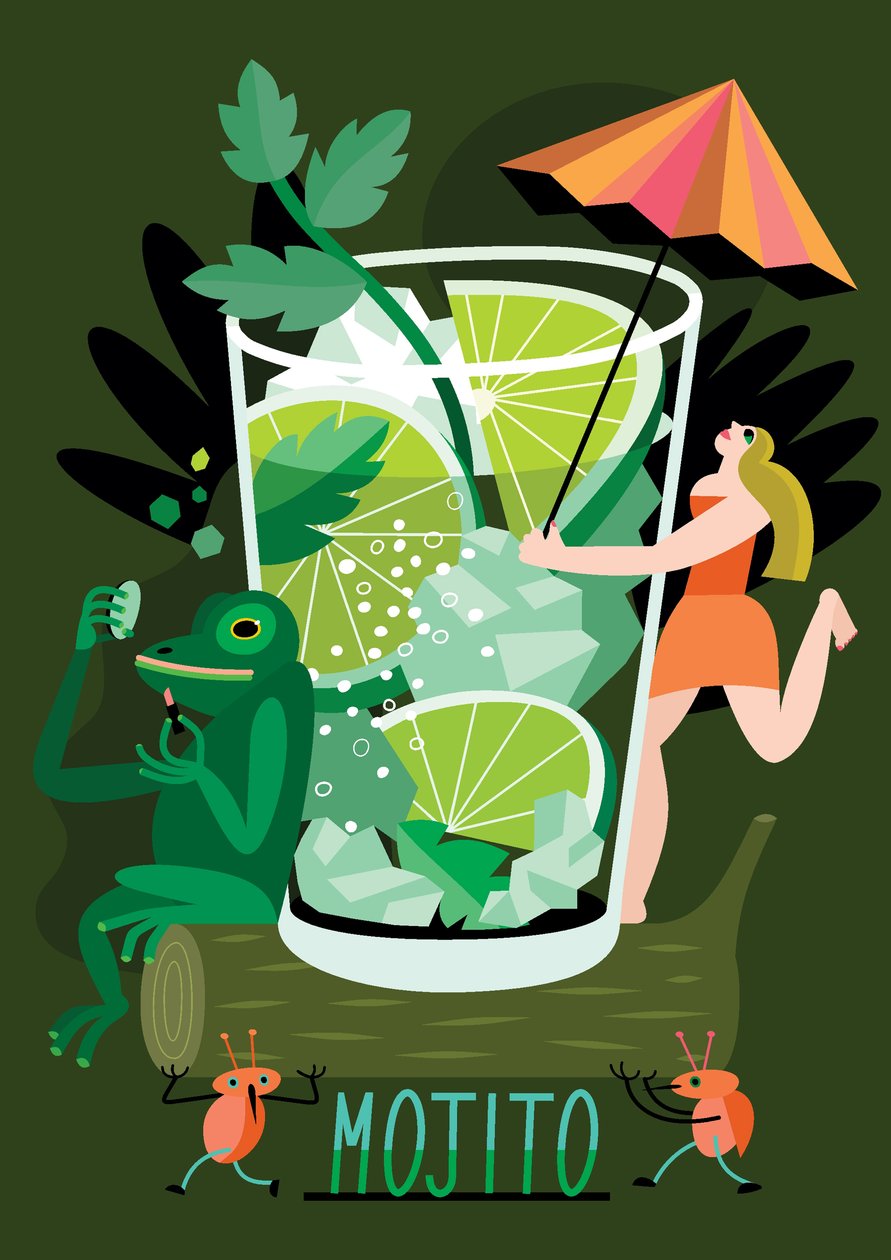 Mojito, 2017 (ilustración vectorial) de Yulia Drobova