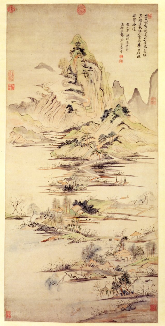 El disfrute del pescador en el pueblo acuático de Shouping Yun