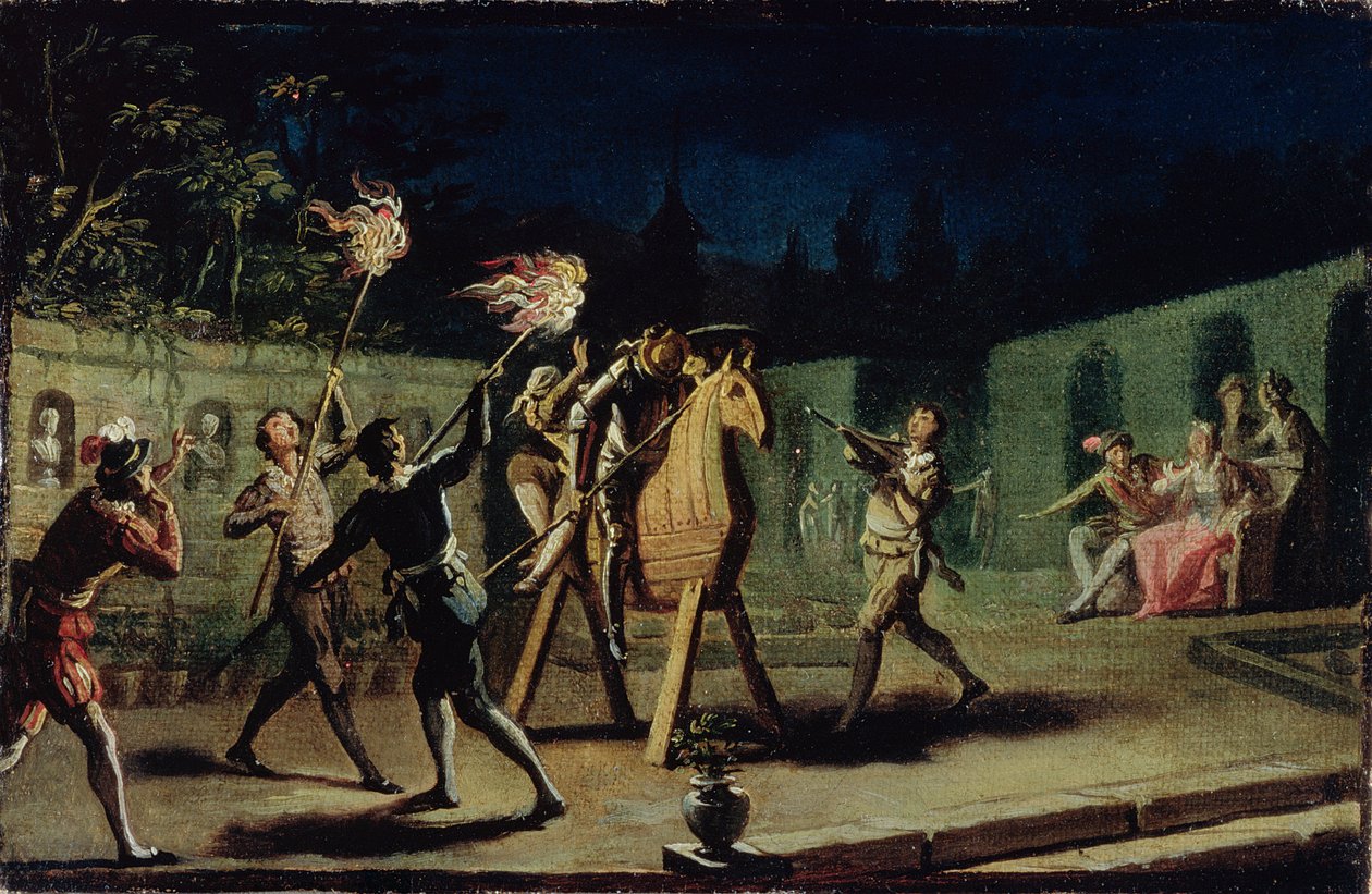 Don Quijote y Sancho Panza montando a Clavileño de Zacarias Gonzalez Velazquez