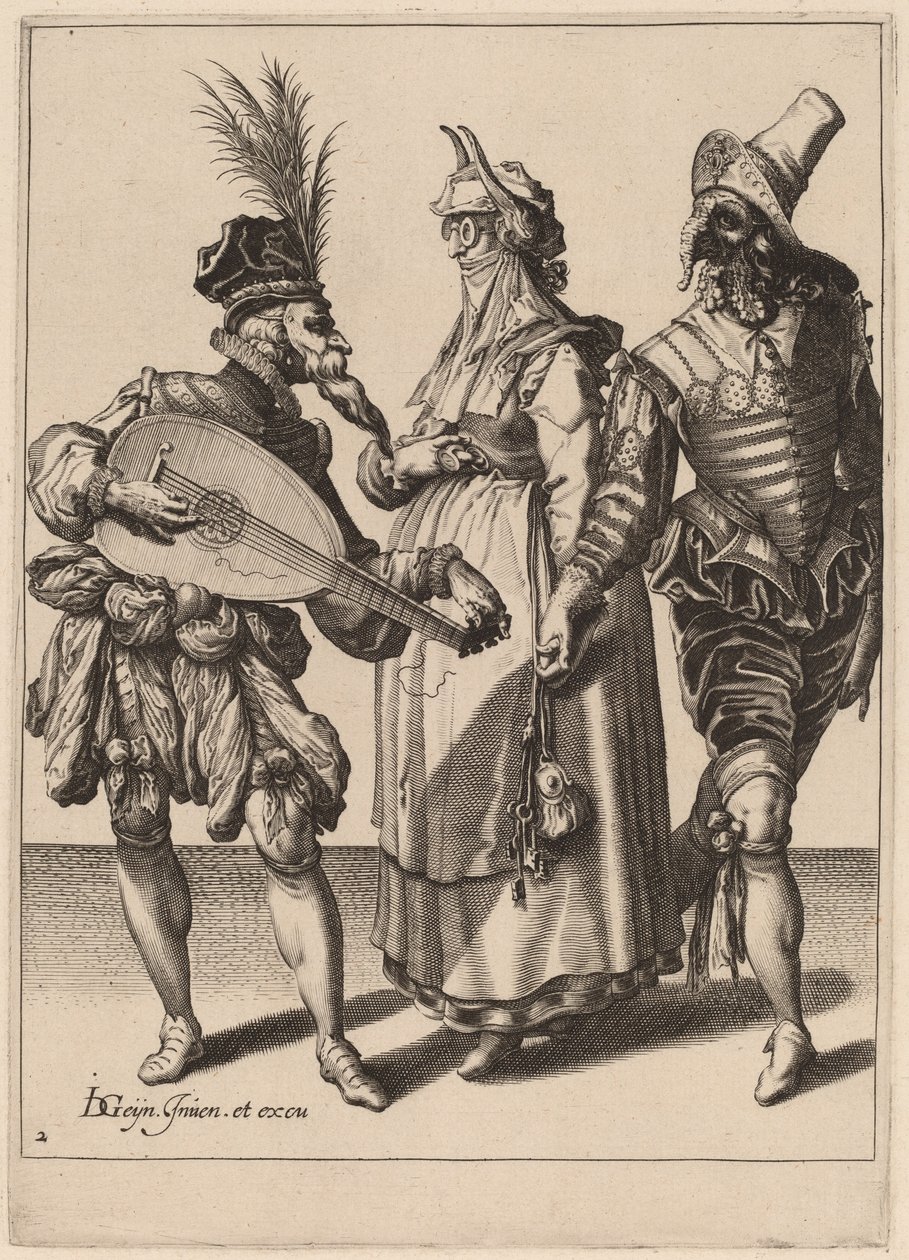 Una Pareja Abordada por un Jugador de Laúd de Zacharias Dolendo after Jacques de Gheyn II