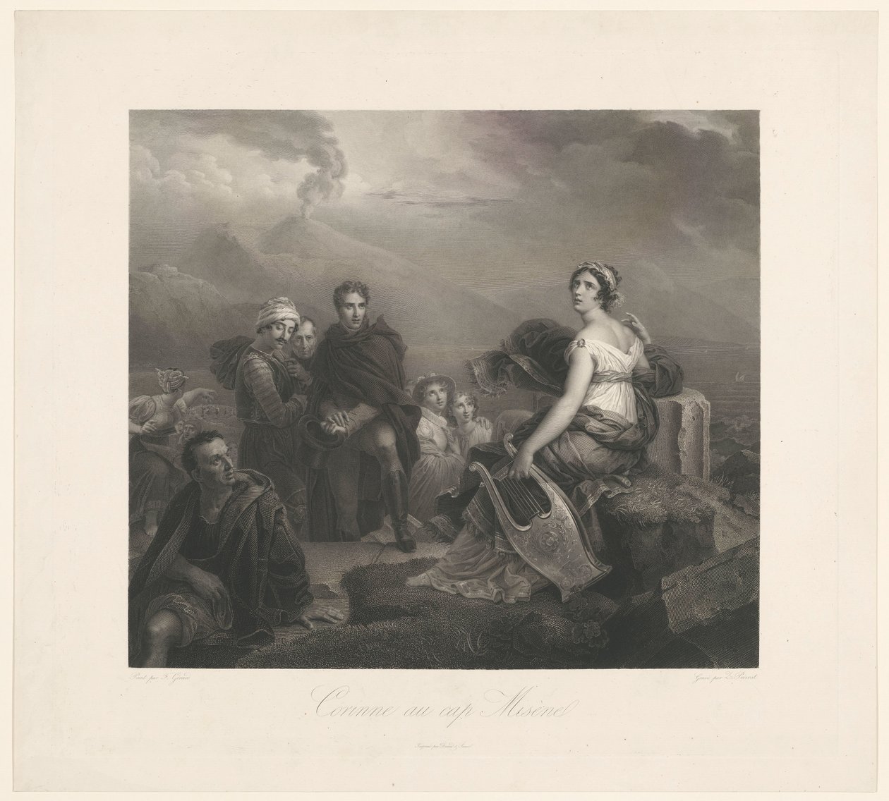 Corinne con cabrestante en Capo Miseno Corinne au cap Misenel (título sobre objeto) de Zachée Prévost