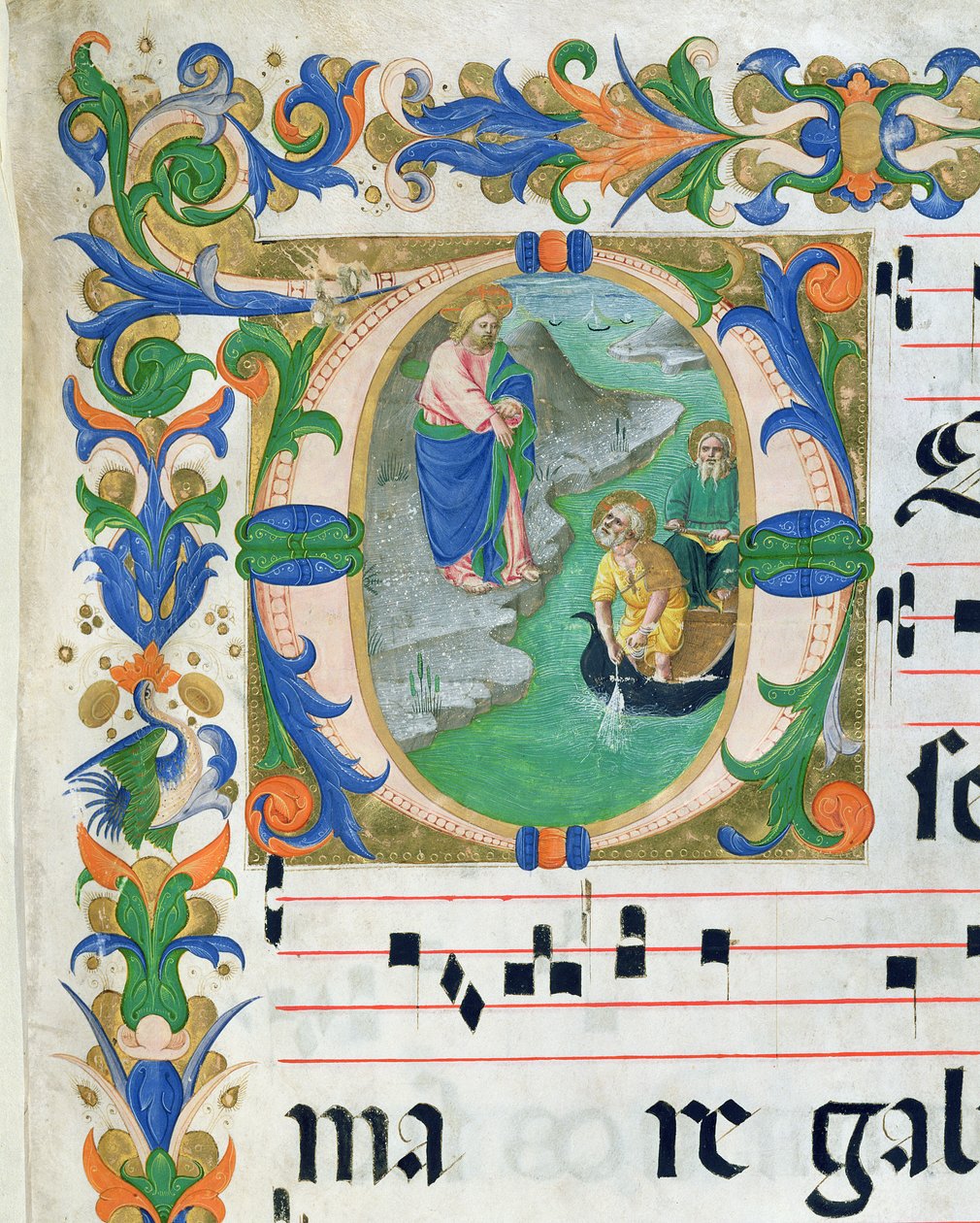 El milagroso pescado, del libro de coro (detalle) de Zanobi di Benedetto Strozzi
