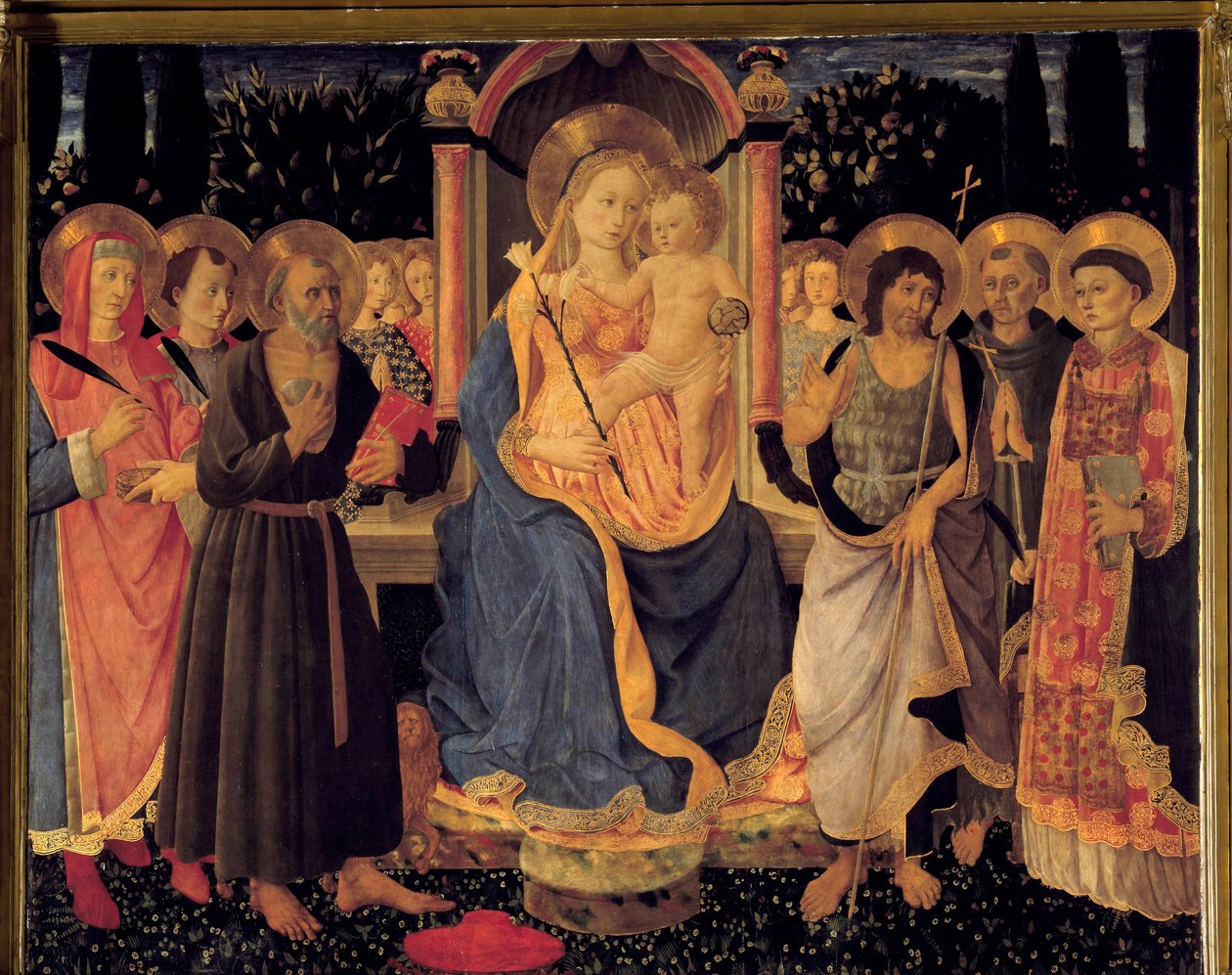 El retablo de San Jerónimo La Virgen y el Niño, c.1460 de Zanobi di Benedetto Strozzi