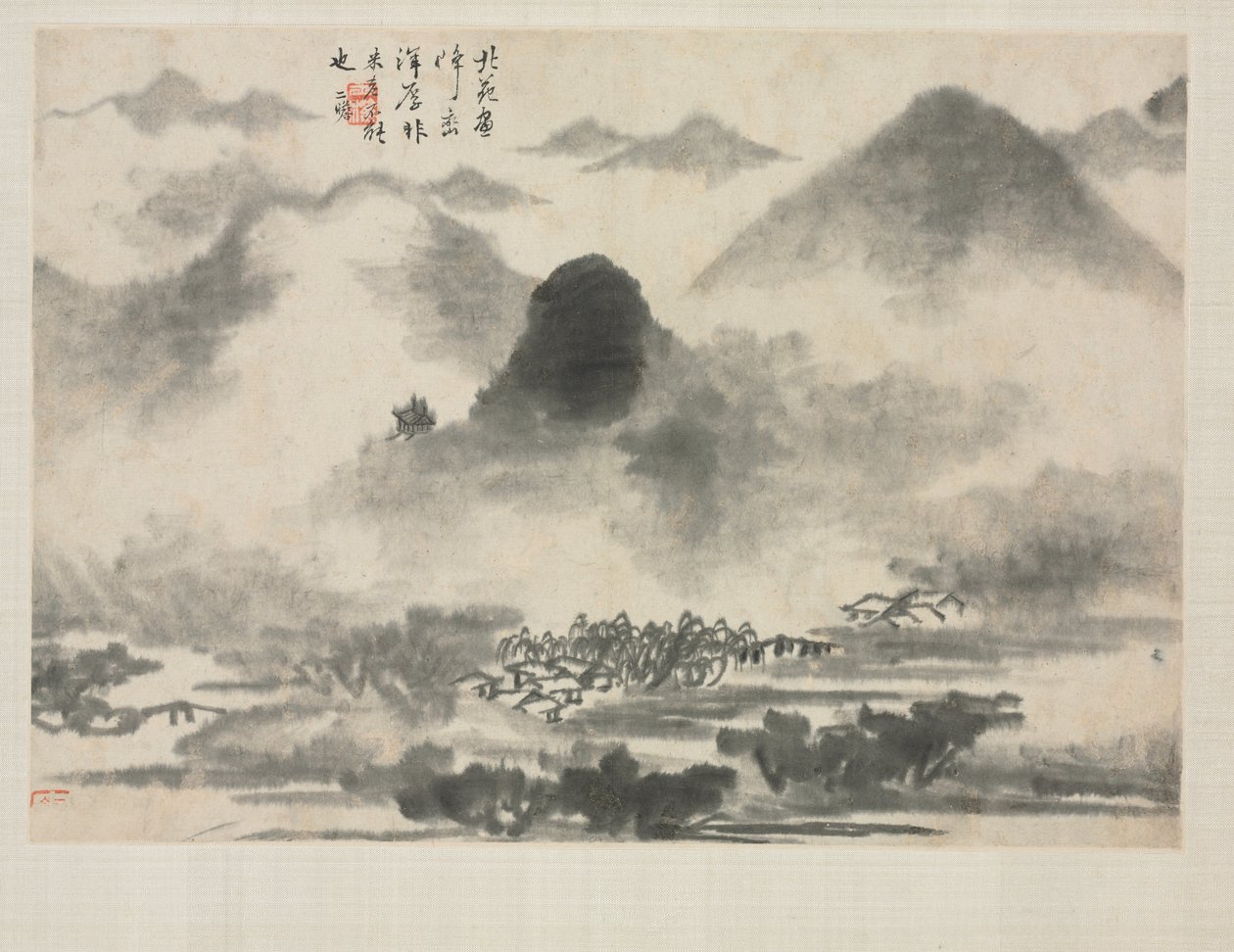 Álbum de paisajes en varios estilos: Paisaje después de Mi Fei de Zha Shibiao
