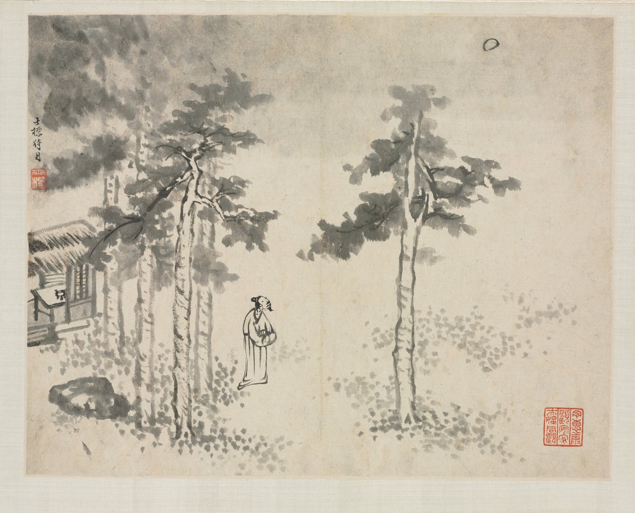 Álbum de paisajes en varios estilos: Shibiao esperando la luna, 1684 de Zha Shibiao