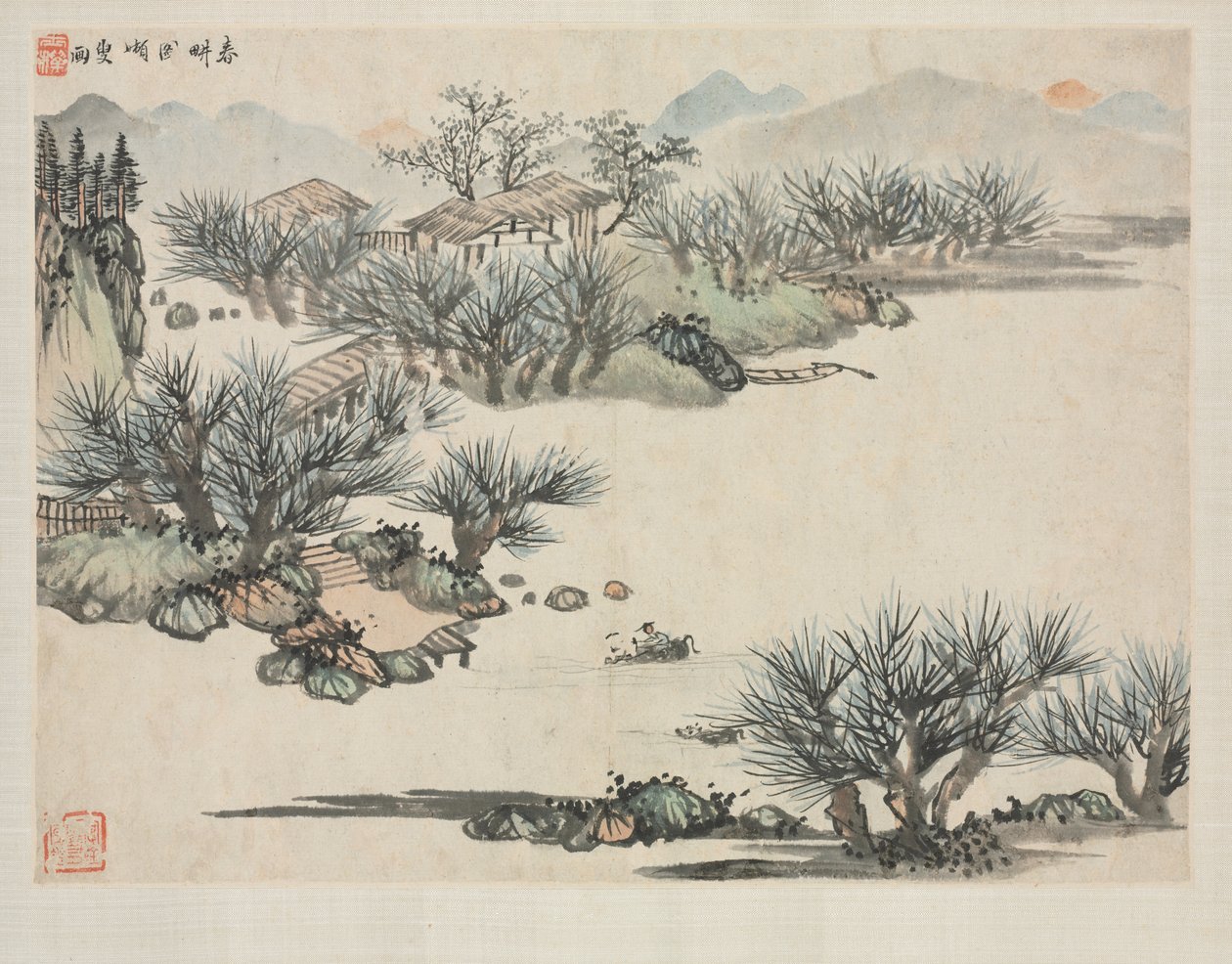 Álbum de paisajes en varios estilos: Arado de primavera de Zha Shibiao
