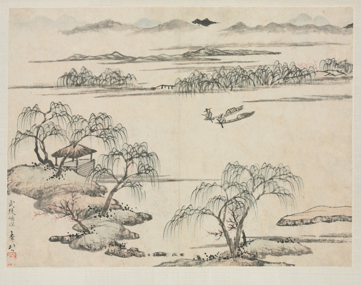 Álbum de paisajes en varios estilos: El arroyo de Wuling de Zha Shibiao