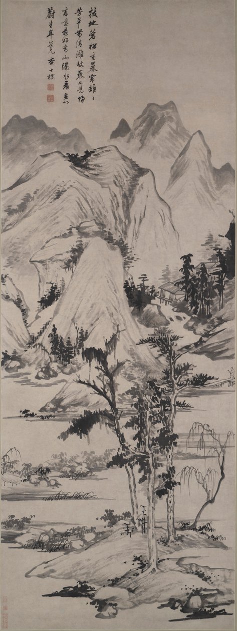 Paisaje al estilo de Ni Zan (1301-1374) de Zha Shibiao