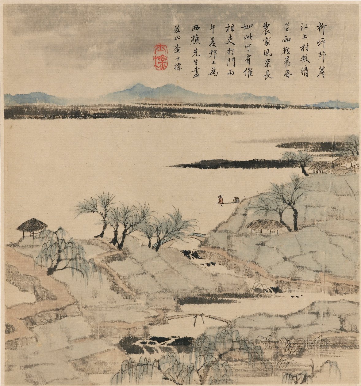 Paisaje fluvial, mayo-agosto 1666 de Zha Shibiao