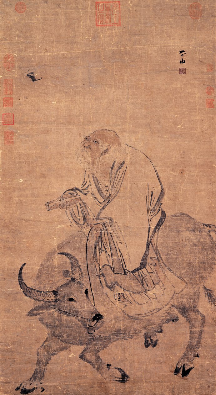 Laozi montando un buey de Zhang Lu