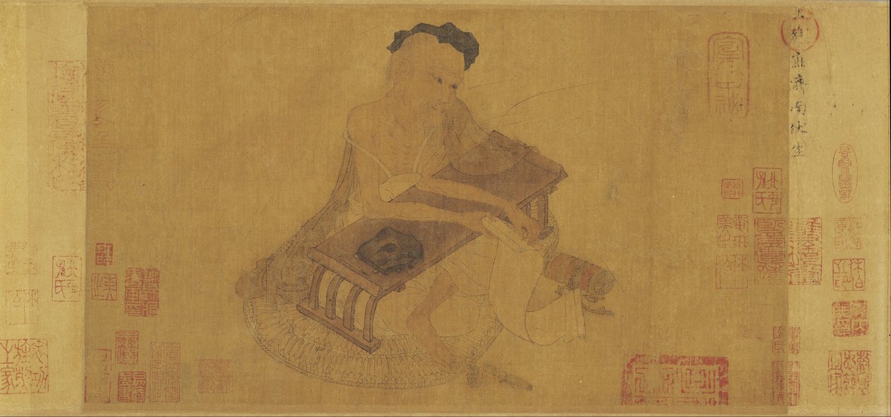 Fu Sheng exponiendo el clásico de Zhang Sengyao