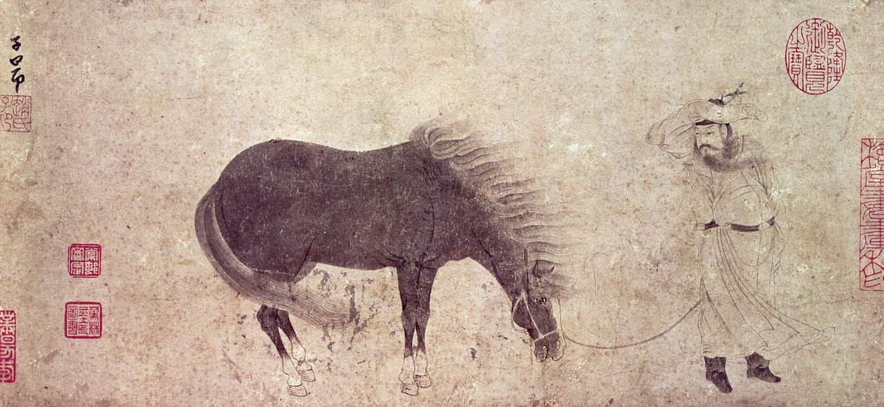 Caballo y mozo en invierno de Zhao Mengfu Chao Meng Fu or