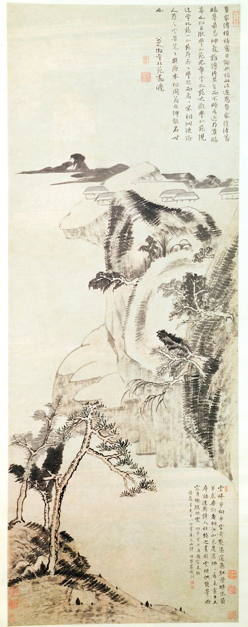 Paisaje por Bada Shanren (Zhu Da) (1625-1705) de Bada Shanren