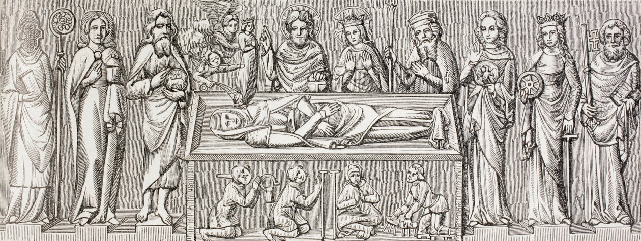 Después del bajorrelieve en la tumba de la Princesa Isabel de Hungría (1207-1231) una Santa Católica, de 