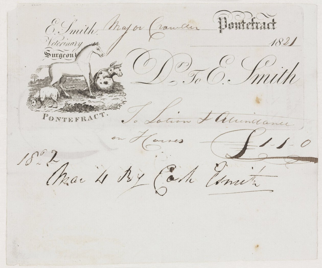 Medicina veterinaria agrícola Factura veterinaria de Frederick (attr. to) Barnard