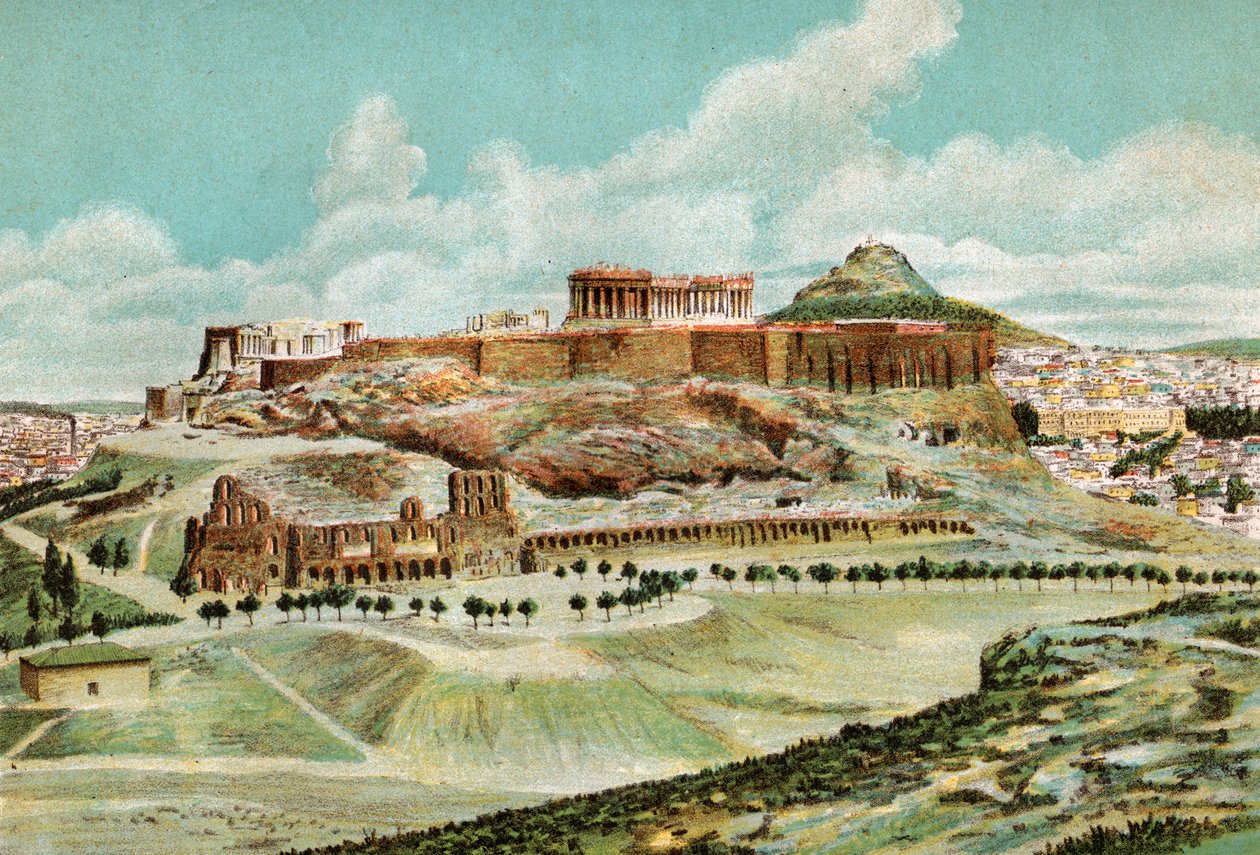 Atenas, circa 1920 (litografía) de . .