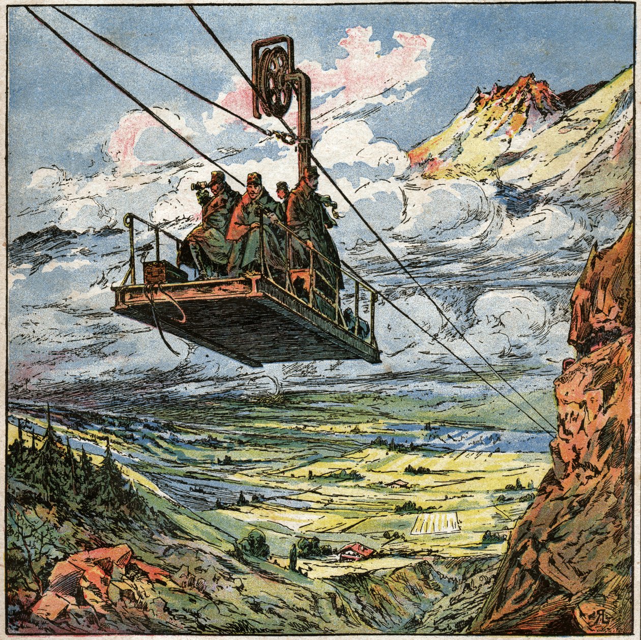 Teleférico del ejército italiano de . .