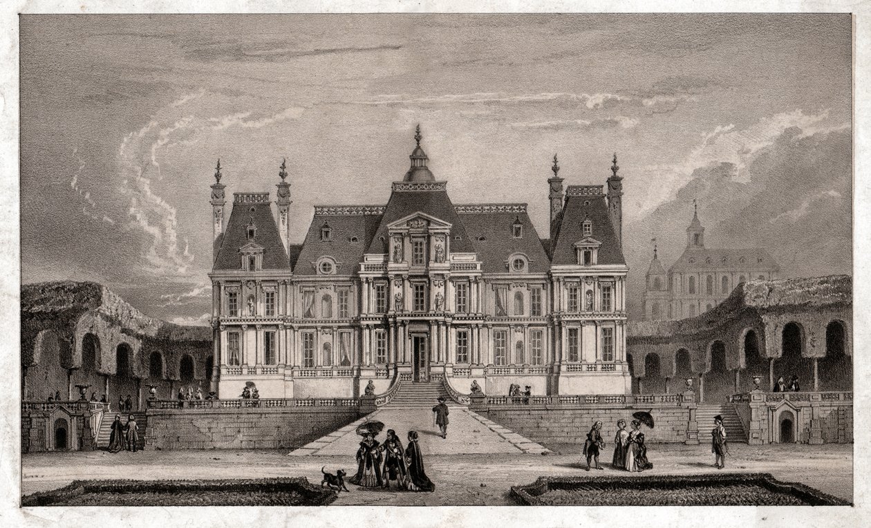 Castillo de Maison Lafitte, circa 1850 (grabado) de . .