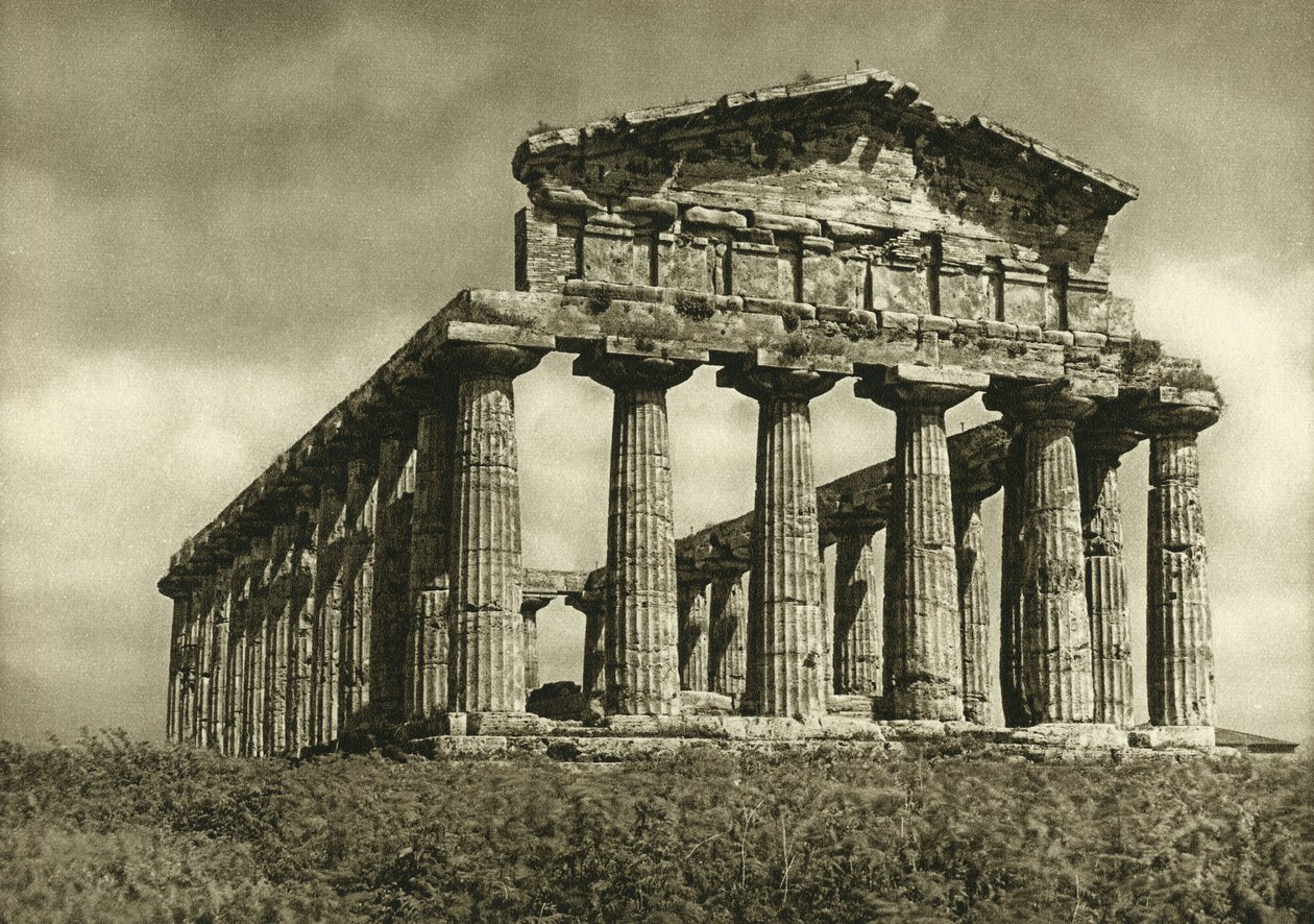 Templo de Ceres en Paestum, construido en 500 a.C. de Ferdinand Georg Waldmuller